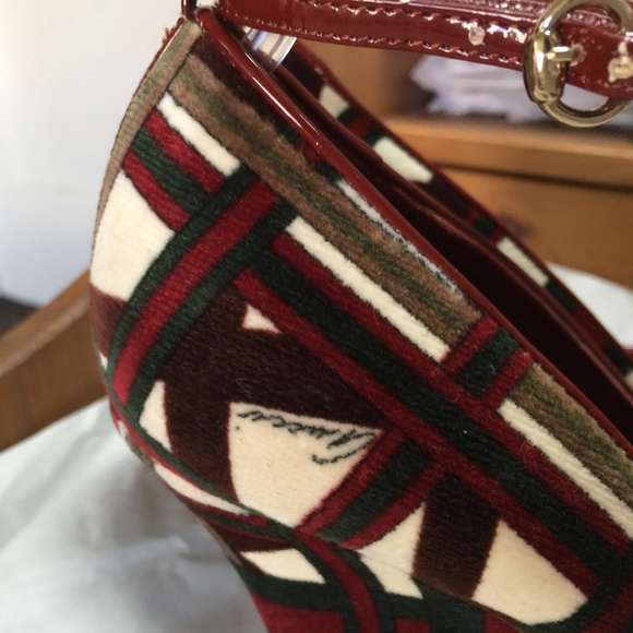 GUCCI WEDGES HEELS suede mary Janes PLATFORM 37-7RED GREEN pumps MULES clogs - Picture 3 of 10